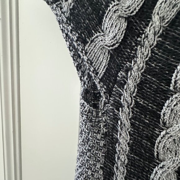 Style & Co Womens Gray & Black Cable Knit Sweater Dress M - Picture 9 of 13